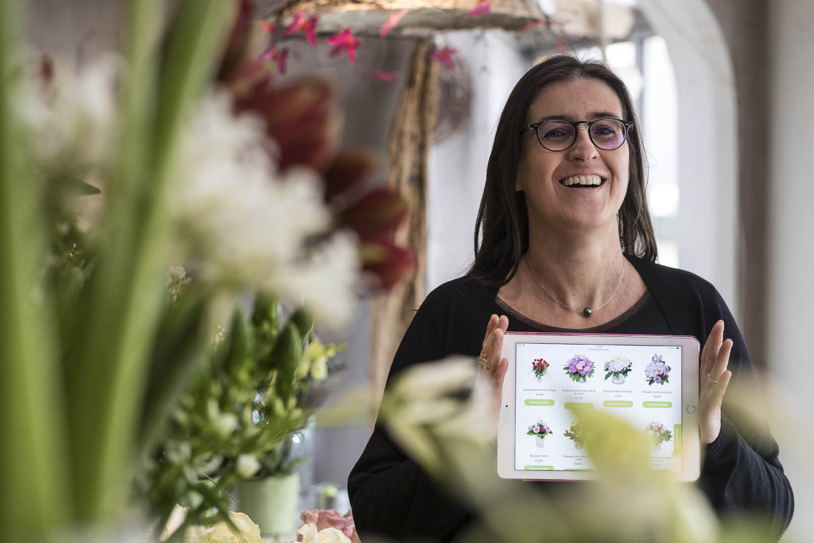 Fleuriste avec tablette Fleuriste avec tablette