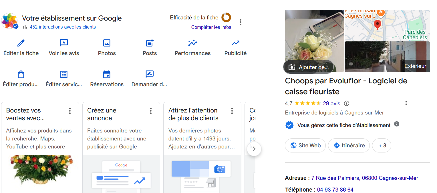 Page google my business